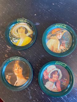 Coca-Cola Vintage Metal Coasters Set of 4