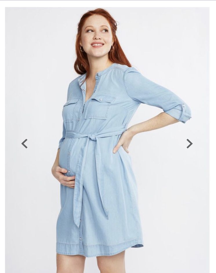 Worn once motherhood maternity chambray dress large