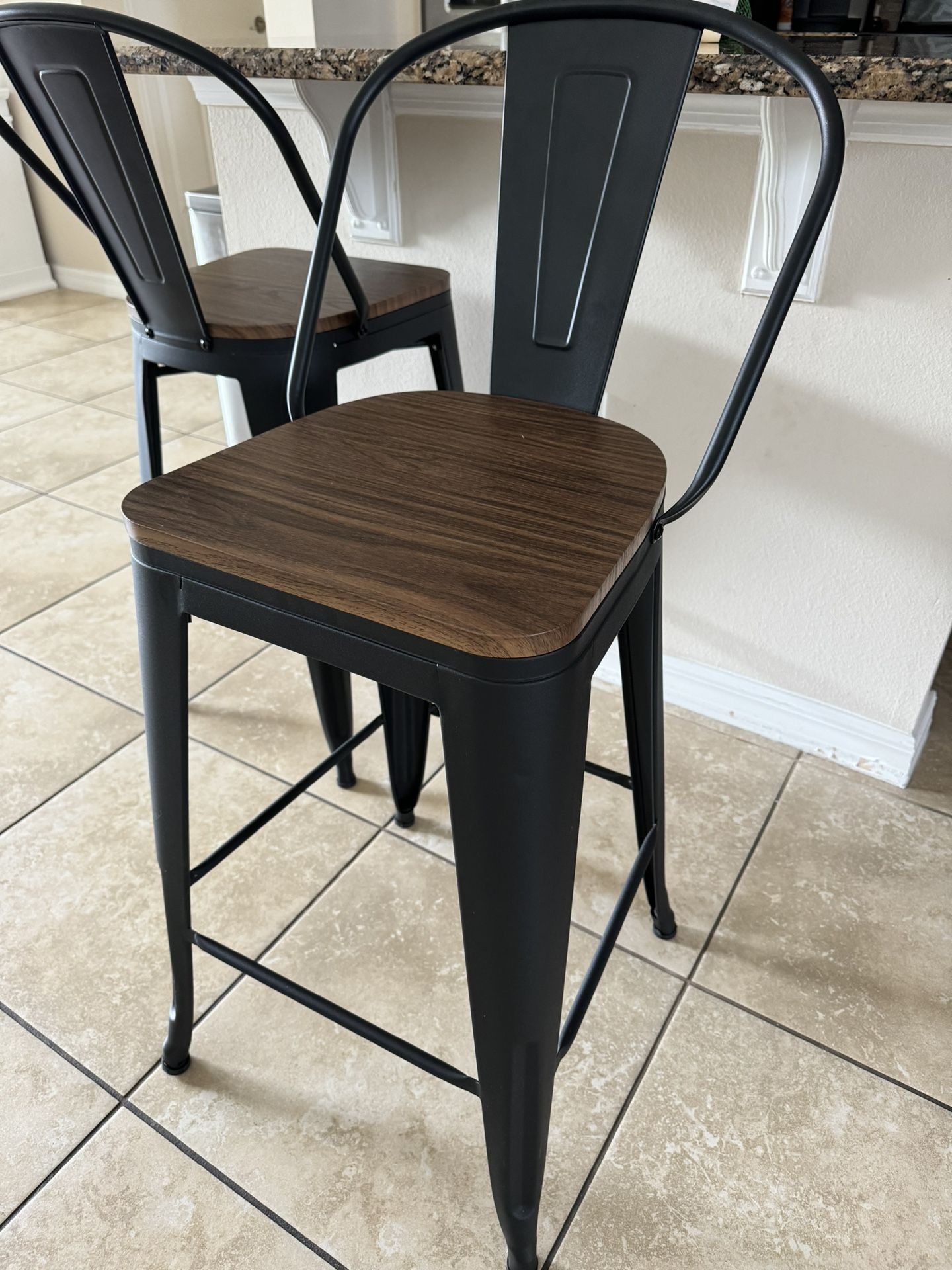 Brand New Rustic Black Bar Stools
