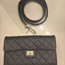 Chanel Uniform 2.55 Reissue Waist Belt Bag Black Quilted Leather