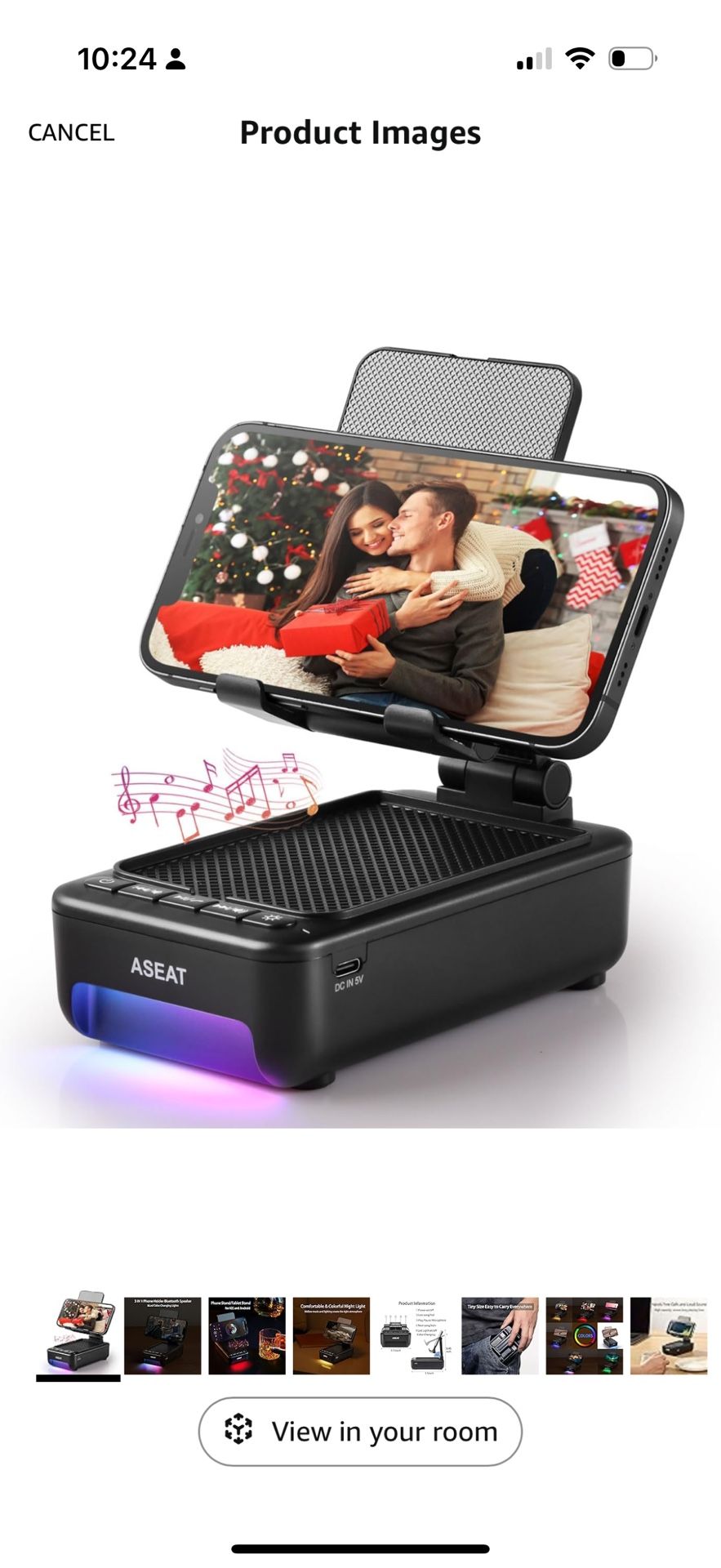 Gifts for Men Him, Cell Phone Stand with Bluetooth Speaker&Led Color Changing Light, Unique Gifts for Women Dad Her Husband, Birthday Gifts for Men 