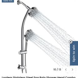 Lordear Stainless Steel Spa Rain Shower Head Combo
