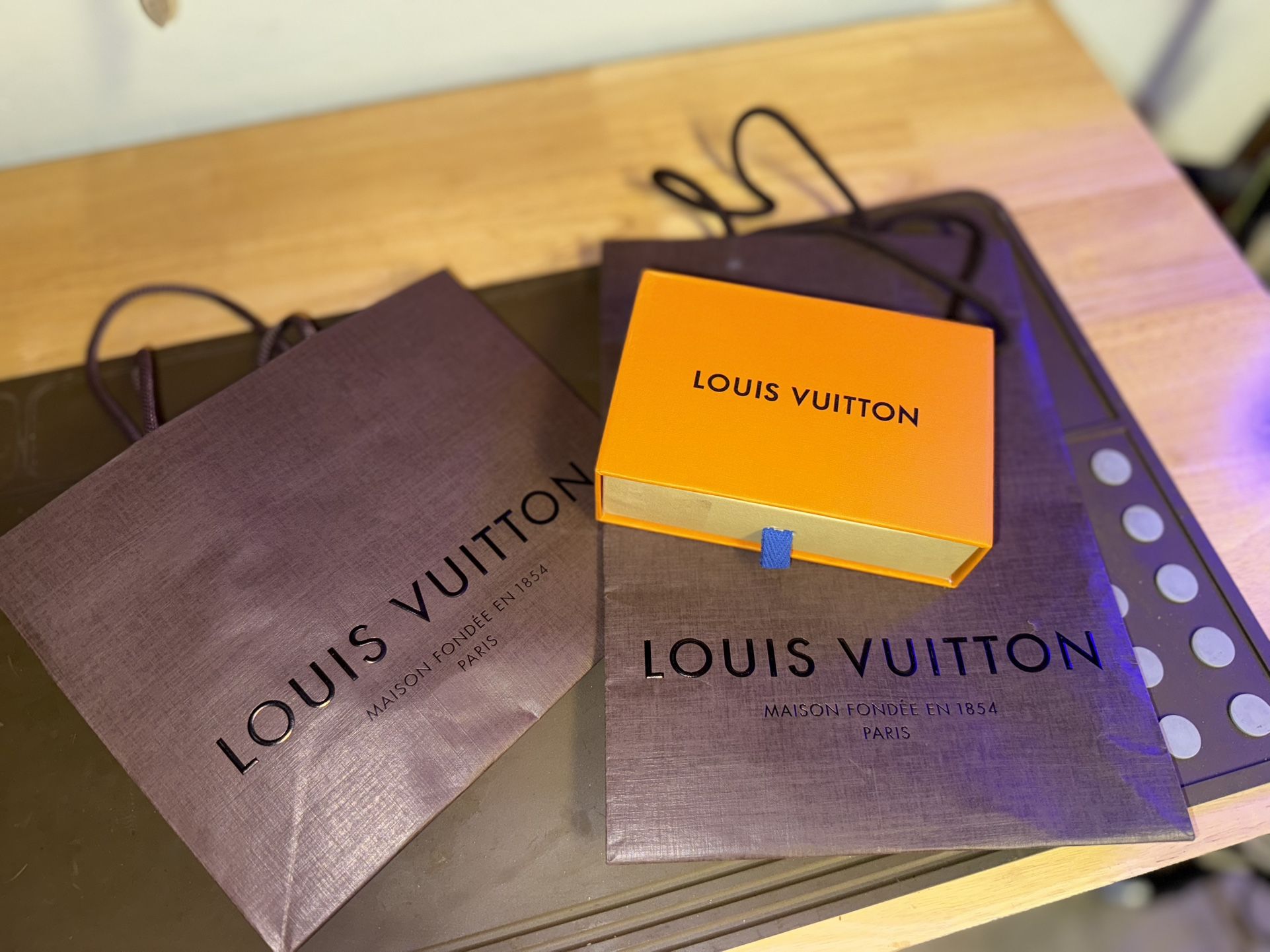Louis Vuitton box and bag