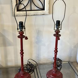 Pair of Red Buffet Lamps