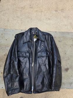 Fidelity leather police motorcycle jacket