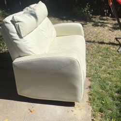 White Leather Sectional Recliner