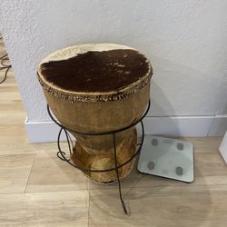 African Drum Side Table 