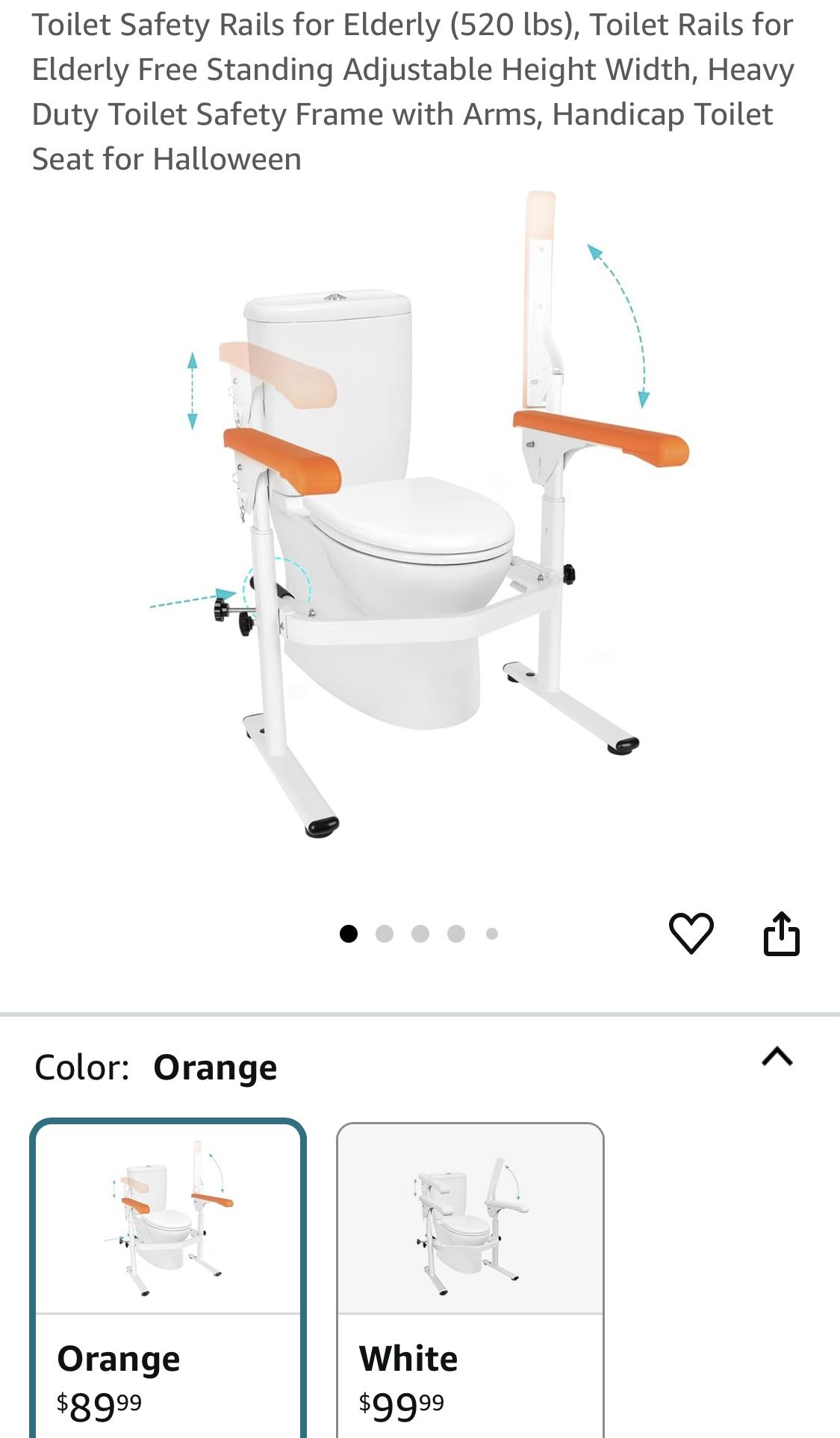 Toilet Seat With Safety Rails 
