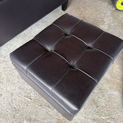 Two Brown Faux Leather Chests