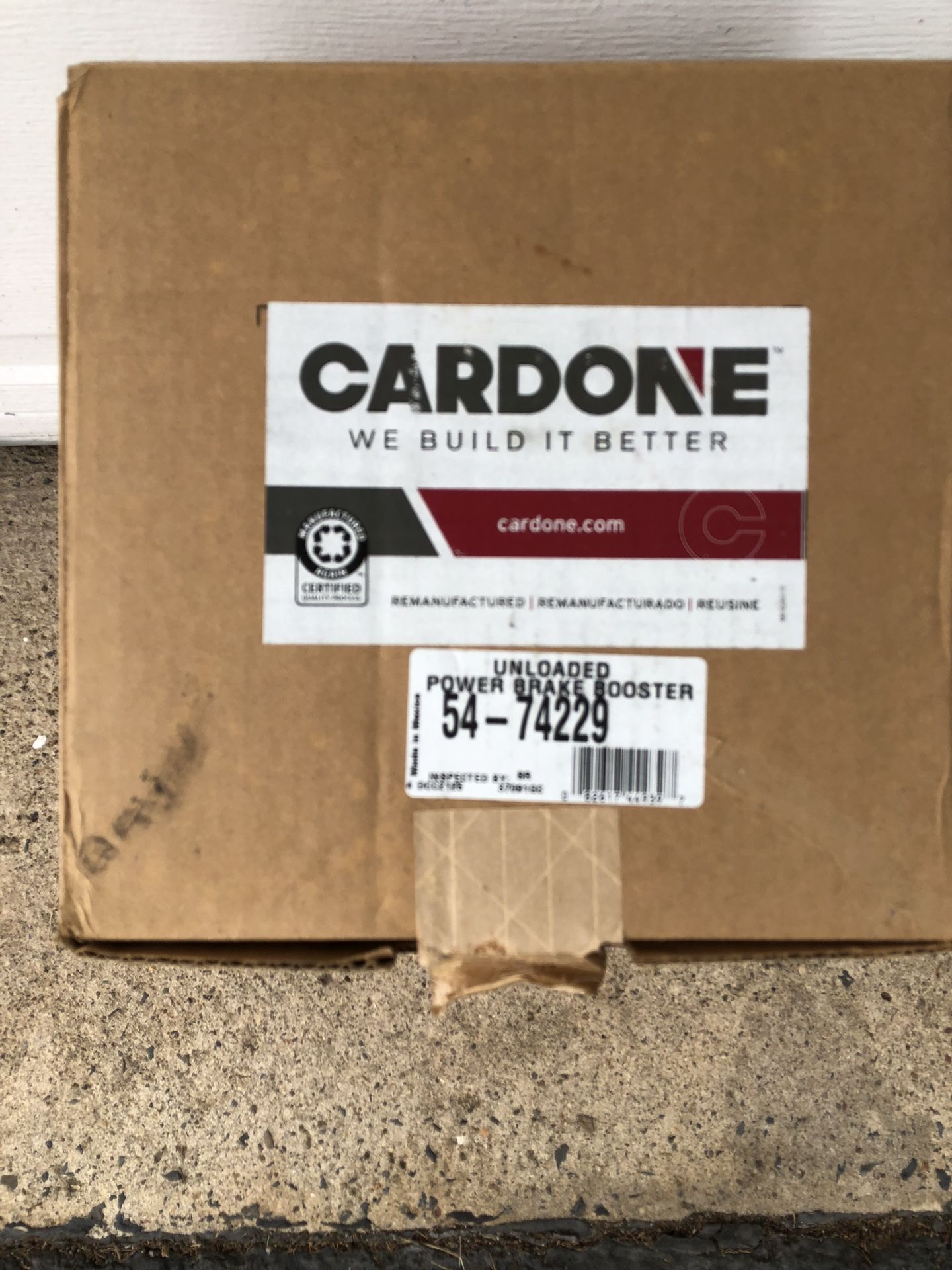 Cardone 54-74229 Unloaded Power Brake Booster Remanufactured