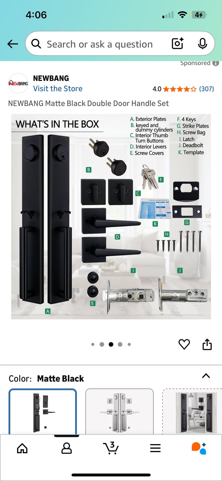 Unused Heavy Duty Door Handle Lock Set