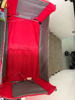 Red and Gray Portable Baby Play Yard