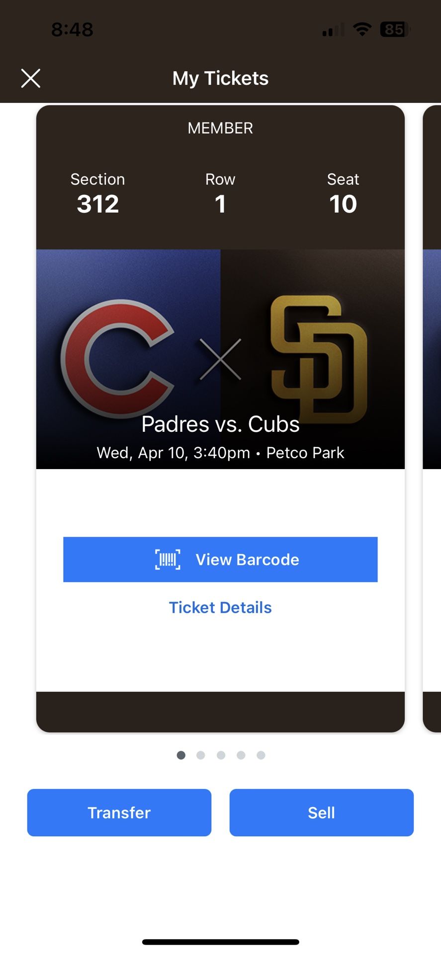 Wednesday 4/10 San Diego Padres Vs Chicago Cubs Single Ticket Front Row Upper Infield 312 Manny Machado Home Run Giveaway Bobblehead SOLD OUT!!!