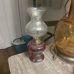 Glass hurricane lamp