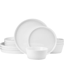 Mikasa Rylee High Rim 12 Piece Bone China Dinnerware Set