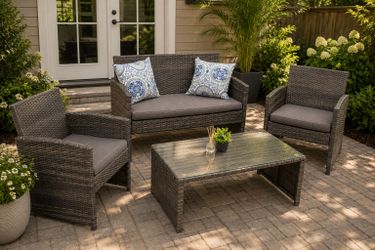 Lily 4-Piece Outdoor Patio Conversation Set
*New - Same-Day Delivery*