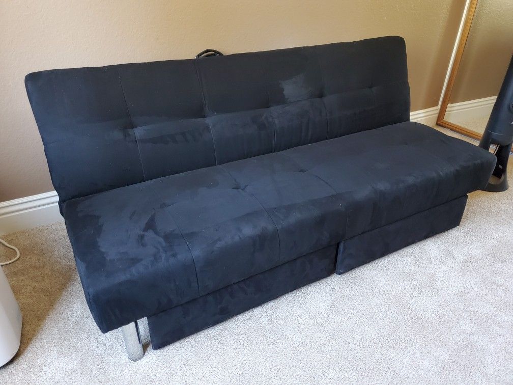 Microfiber futon with drawers