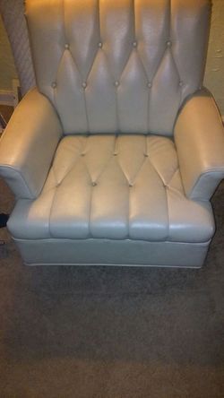 Vintage leather white rocker