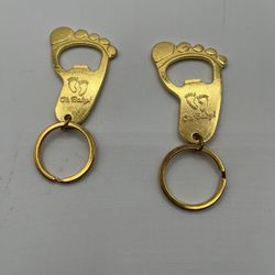 2 Piece Baby Footprint Bottle Opener/ Keychain 