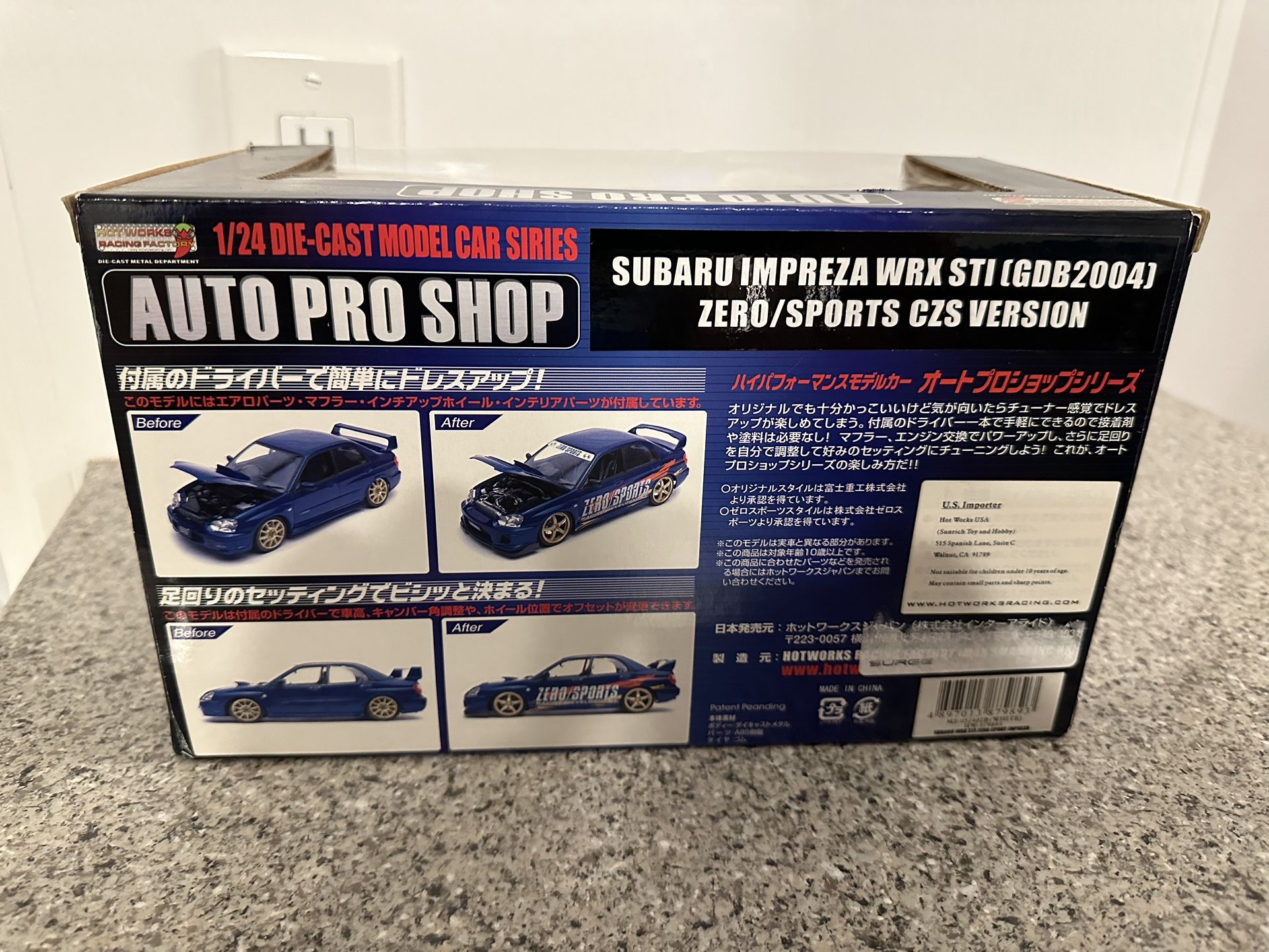 Hotworks Auto Pro Shop 1:24 Die Cast Zero/Sports Subaru WRX STi