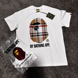 Bape x burberry tee shirt