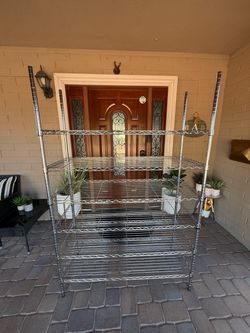 Home Depot HDX chrome wire shelving unit 6 shelves $100