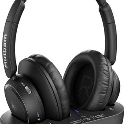 Wireless Headphones for TV, TV Headphones Wireless for Seniors, TV Headphones Wireless with Transmitter Charging Base, Precise Sync Without Delay, Gif