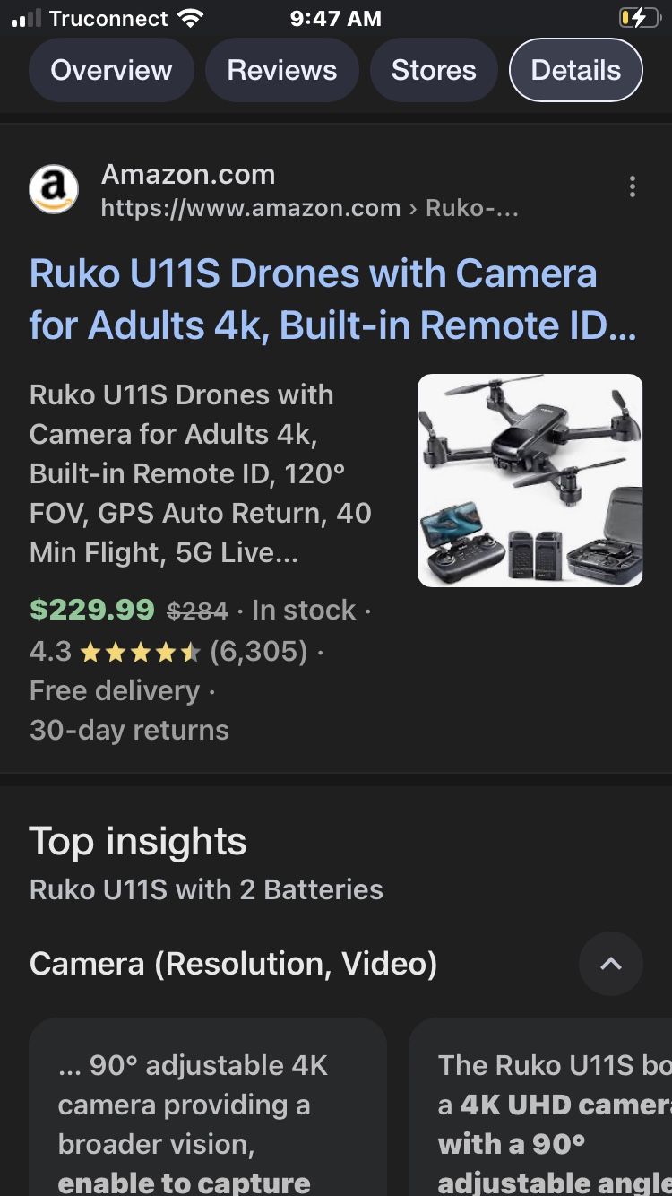 Ruko U11 S Pro 4k Drone 3 Batteries Long Range