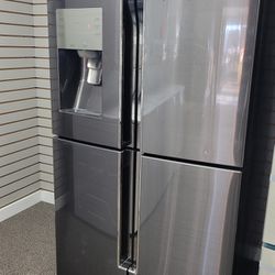 SAMSUNG REFRIGERATOR 4DOORS DARK STAINLESS STEEL WORK PERFECT INCLUDING WARRANTY DELIVERY HAUL AWAY OLD ONE