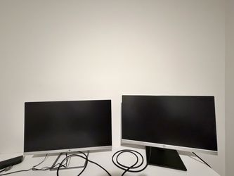 Dual HP 24MH Monitors + VIVO Dual Arm Bundle