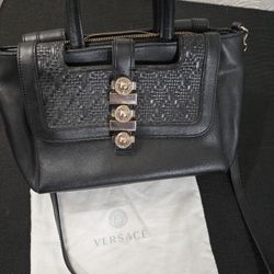 Vintage Versace Jeans Black Leather Purse