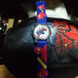 Boys Spiderman Watch New With Washable Mask
