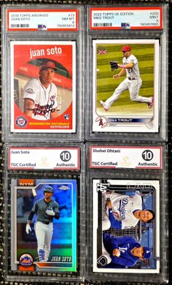 PSA & TGC Graded Baseball Card Lot of 4