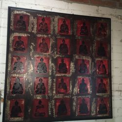 Buddha Painting Wall Art, Large Framed Canvas