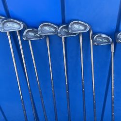 PING ZING GOLF SET ( 9 Irons, 3-9 Pls Sand/ Pitching wedge! Mint Condition 