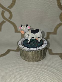 Vintage Kitchen Timer Cow Figurine Ceramic Rare Read Below