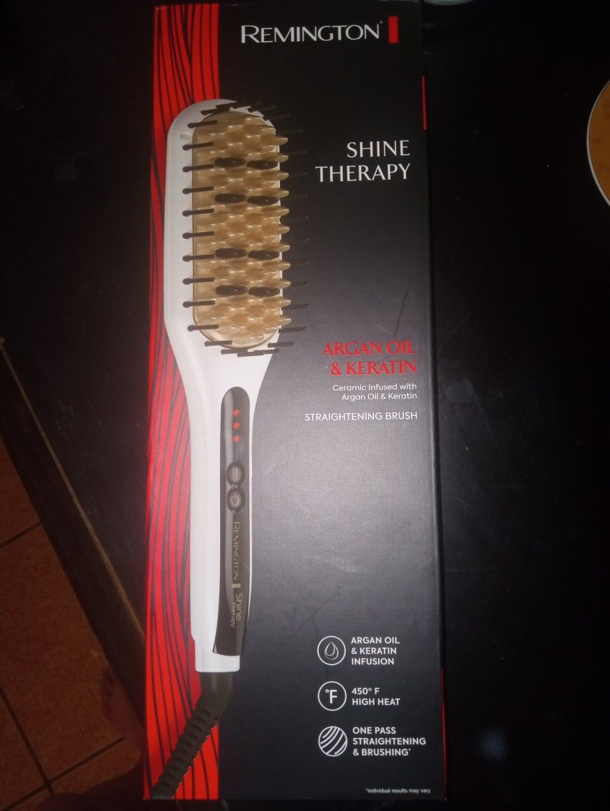 Remington Shine Therapy Hair Brush Straightener New