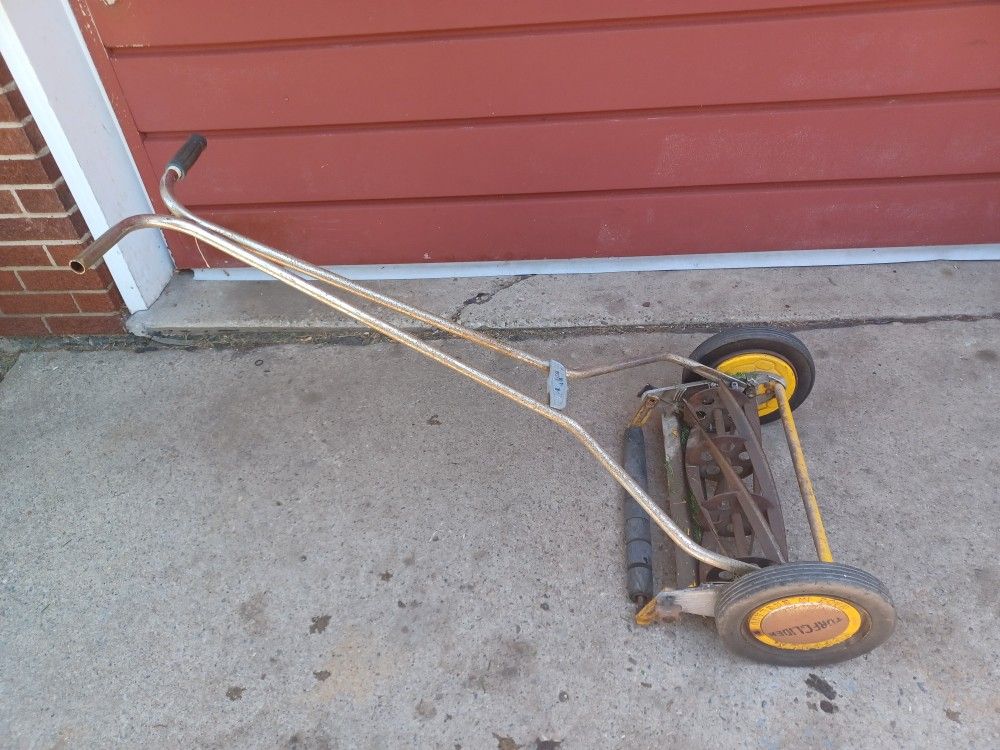 Vintage Suffolk Turf Glider Reel Type Manual Push Lawnmower