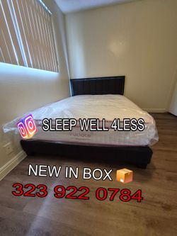 NEW  QUEEN BED FRAME AND MATTRESS