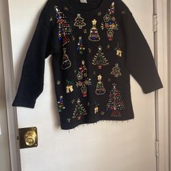 Women’s Black size, medium beaded, ugly sweater