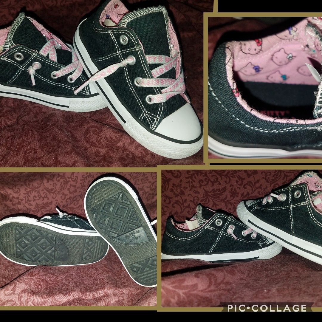 Toddler Converse black Hello Kitty shoes