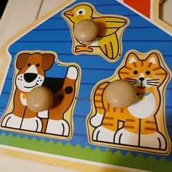 Melissa And Doug Chunky Puzzles. Set Of Two. Will Not Separate. Ages 12 Months And Up