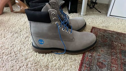 Timberland  Boots Gray with Blue Laces