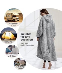 HORIMOTE HOME Cozy Sherpa Wearable Blanket Hoodie for Adults for Sale in  Riverbank, CA - OfferUp