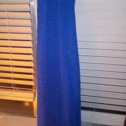 Beautiful Vintage Glittery Royal Blue Gown Sz Small