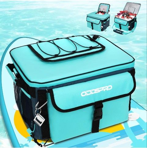 28L Paddle Board Cooler, Unique Top Opening Flap Waterproof Paddleboard Cooler, Durable PVC Material Fits 42 Cans with Bottle Opener, Paddle Board Acc