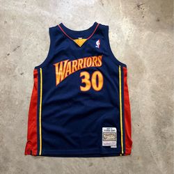 Youth Golden State Warriors Stephen Curry Mitchell & Ness Navy 2009-10 Hardwood Classics Swingman Throwback Jersey