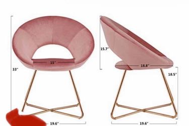 Pink Velvet Accent Chair with Gold Legs