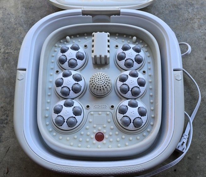 Foot Spa, Foot Bath Massager with Heat,6 Motorized Shiatsu Rollers, Time & Temperature Setting