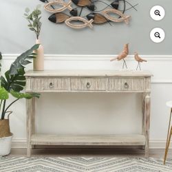 White Wash Three Drawer Console table, WHIF190